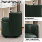 Velvet Swivel Accent Chair with Storage, 360° Vanity Makeup Chair with Wave Back, No Assembly Comfy Single Sofa Chair, Small Accent Stool for Bedroom, Dressing, Living Room