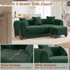 28.7" Sherpa Boucle Ottoman，Green