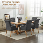 Fabric Dining Chair with Arms，Dark Gray