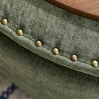 Round Storage Ottoman，Green