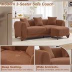 28.7" Sherpa Boucle Ottoman，Bright Brown