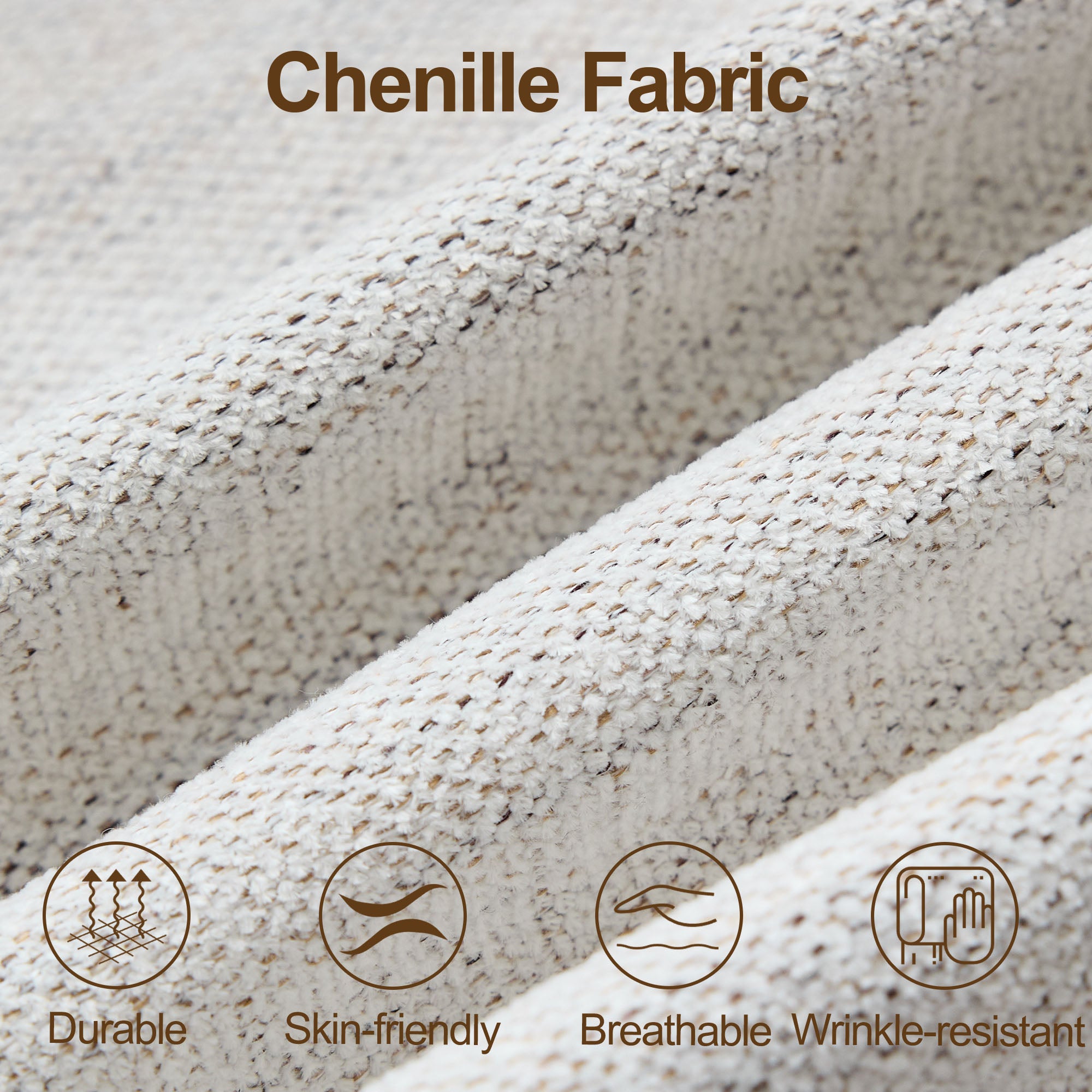 Chenille Upholstered Swivel Accent Chairs，Beige