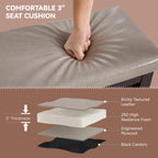 40" Shoe Bench with Leather Cushion, Gray