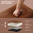 40" Shoe Bench with Leather Cushion, Bright Brown