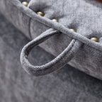 Round Storage Ottoman，Blue