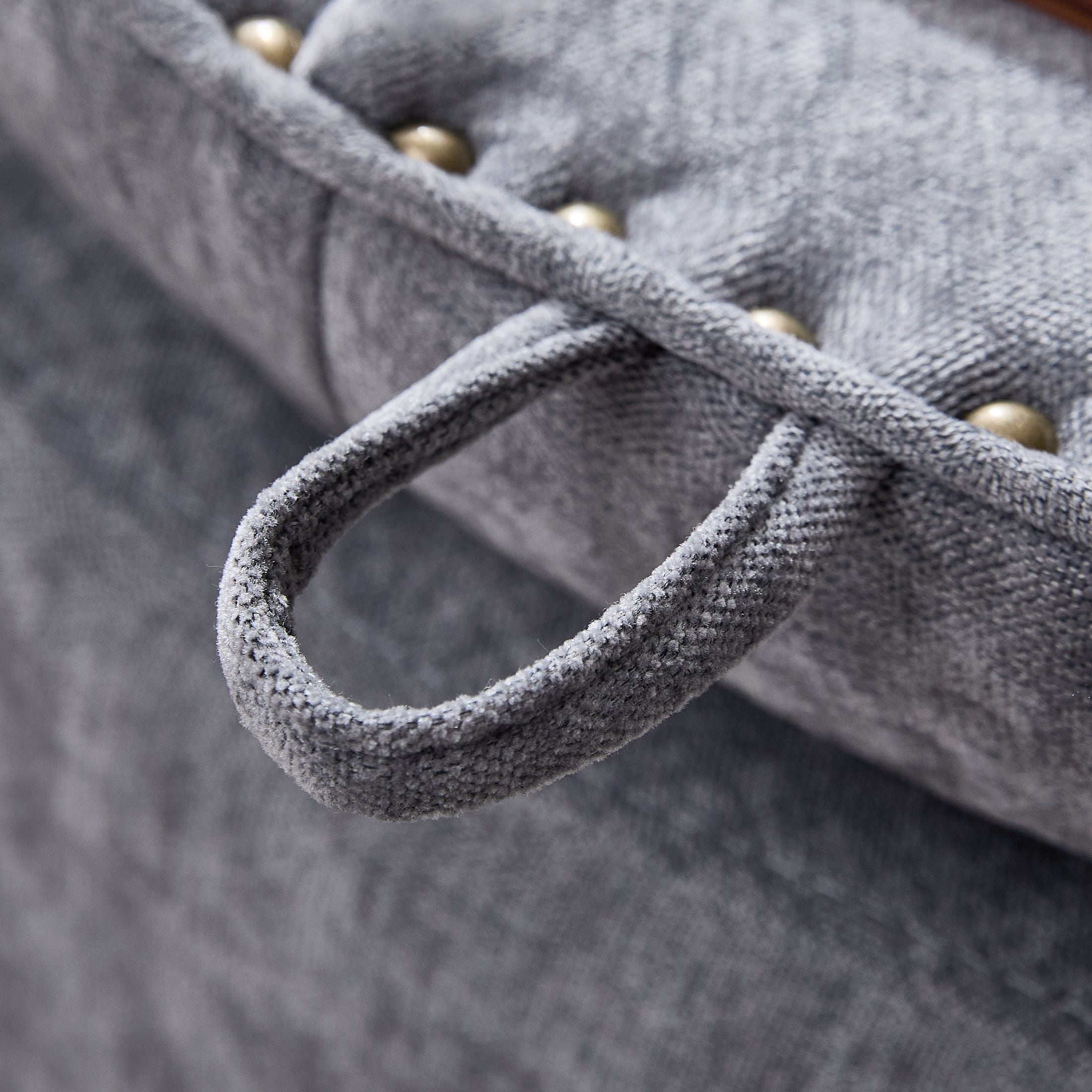 Round Storage Ottoman，Blue