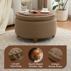 Round Storage Ottoman, 30 inch