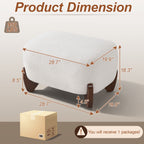 87" Sherpa Boucle Cloud Couch with Ottoman，Beige