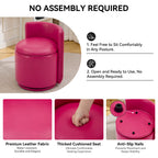 Velvet Swivel Accent Chair with Storage, 360° Vanity Makeup Chair with Wave Back, No Assembly Comfy Single Sofa Chair, Small Accent Stool for Bedroom, Dressing, Living Room