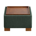 24" Square Storage Ottoman，Green