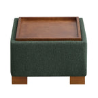 24" Square Storage Ottoman，Green