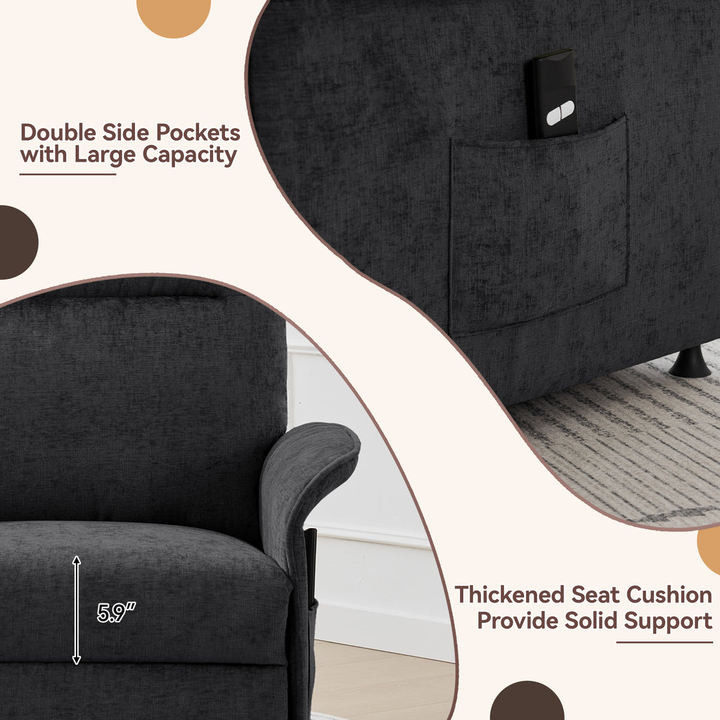 Multifunctional Accent Chair-Black