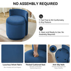 Vanity Chair with Storage，Velvet, Blue