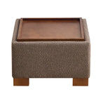 24" Square Storage Ottoman，Brown