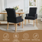 Fabric Dining Chair with Arms，Black