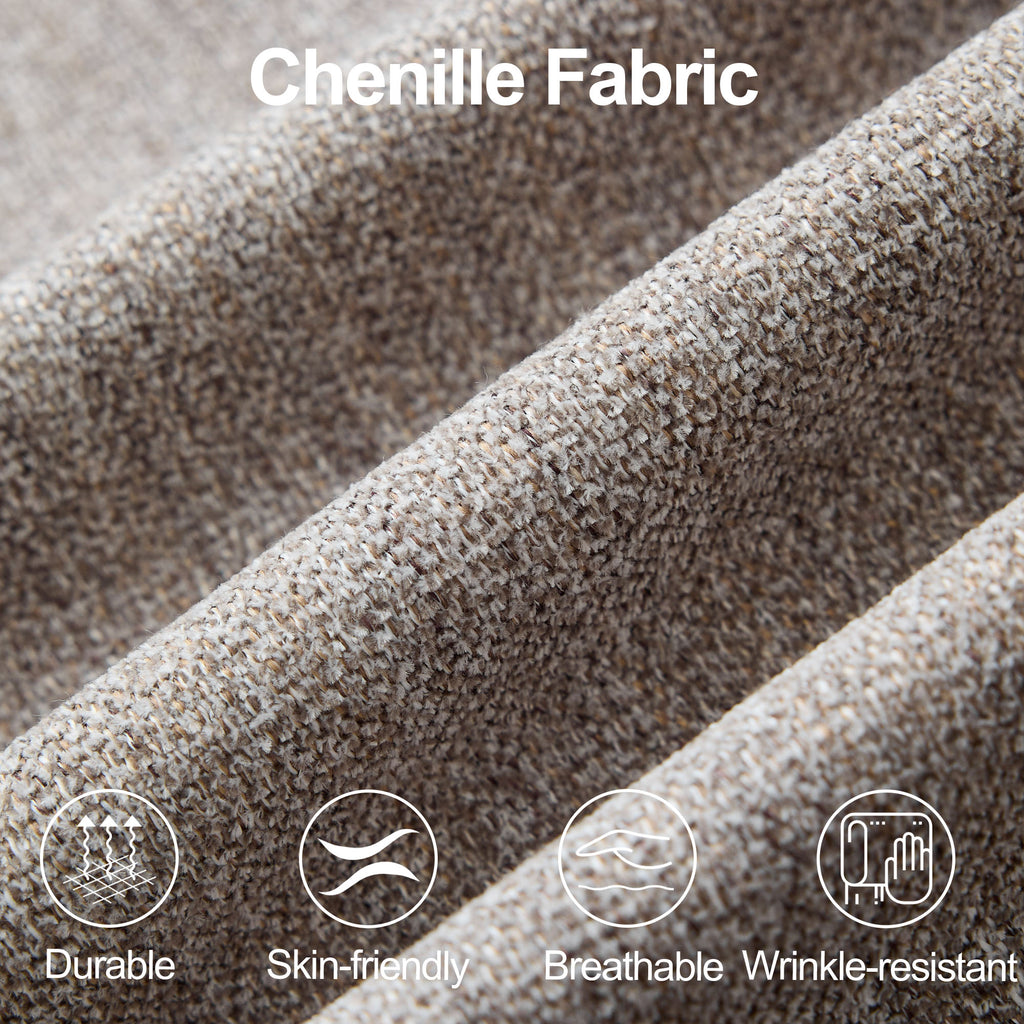 Chenille Upholstered Swivel Accent Chairs，Taupe