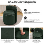 Velvet Swivel Accent Chair with Storage, 360° Vanity Makeup Chair with Wave Back, No Assembly Comfy Single Sofa Chair, Small Accent Stool for Bedroom, Dressing, Living Room