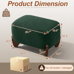 87" Sherpa Boucle Cloud Couch with Ottoman，Green