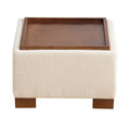 24" Square Storage Ottoman，Beige
