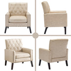 Mid Century Modern Accent Chair, White