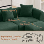 28.7" Sherpa Boucle Ottoman，Green