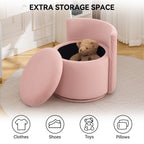 Velvet Swivel Accent Chair with Storage, 360° Vanity Makeup Chair with Wave Back, No Assembly Comfy Single Sofa Chair, Small Accent Stool for Bedroom, Dressing, Living Room