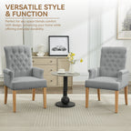 Fabric Dining Chair with Arms，Light Gray