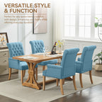 Fabric Dining Chair with Arms，Blue