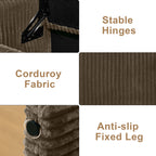 44'' Corduroy Storage Ottoman Bench, Brown