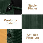 44'' Corduroy Storage Ottoman Bench, Green