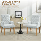 Fabric Dining Chair with Arms，Sky Blue