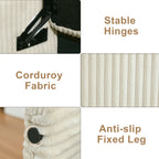 44'' Corduroy Storage Ottoman Bench, Beige