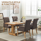 Fabric Dining Chair with Arms，Brown