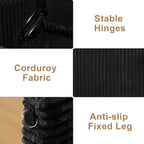 44'' Corduroy Storage Ottoman Bench, Black