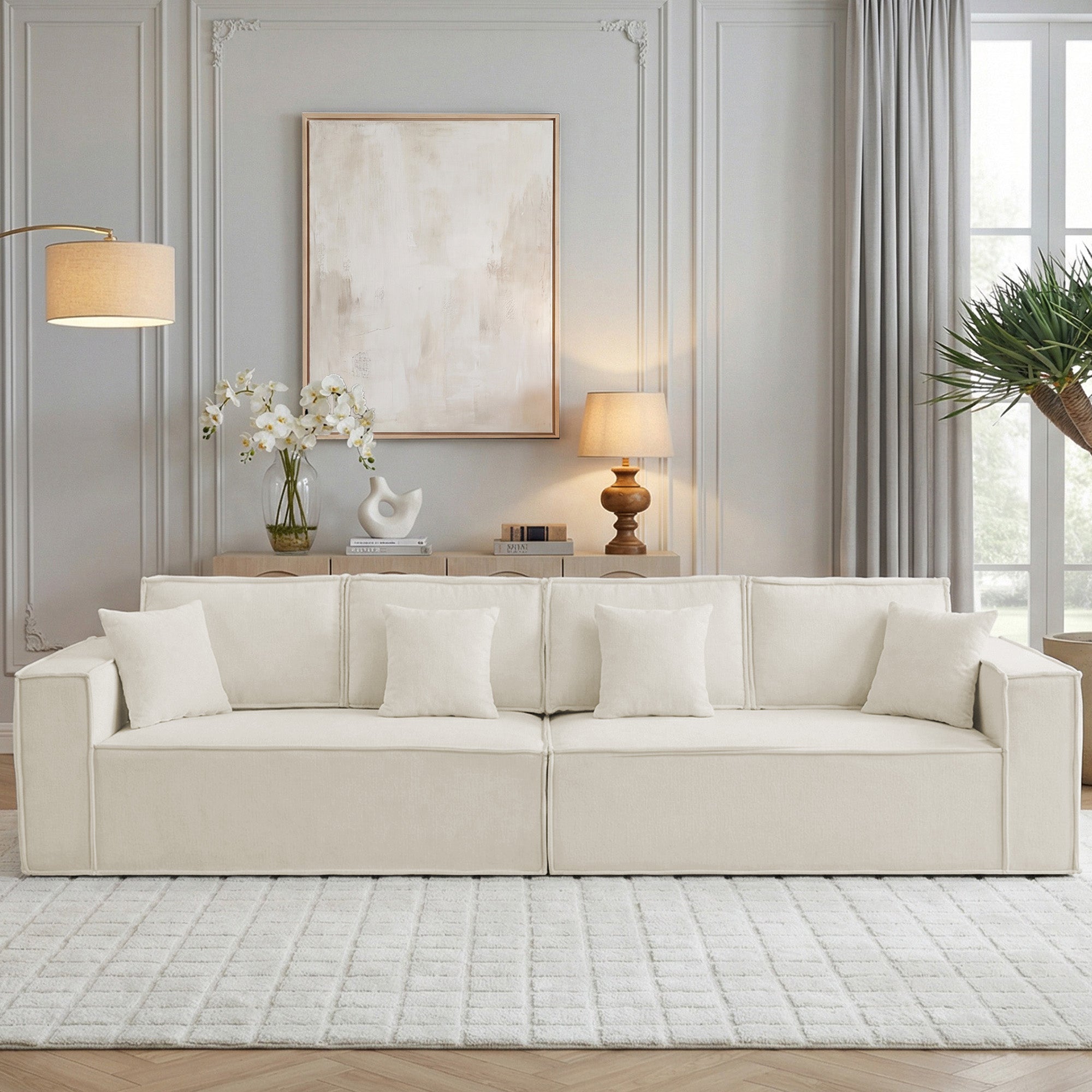 Comfy Chenille Boneless Couch-4 Seater