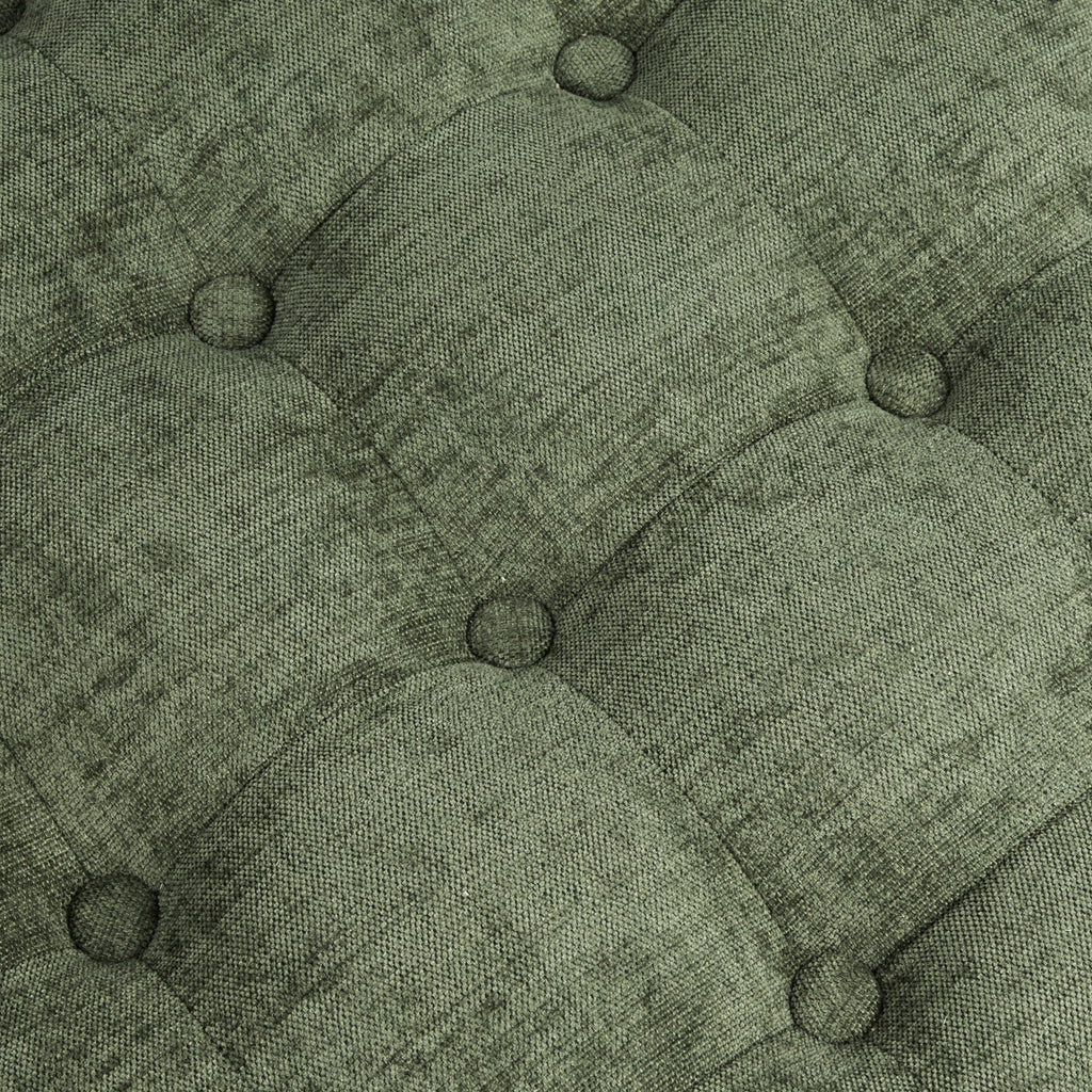 Round Storage Ottoman，Green