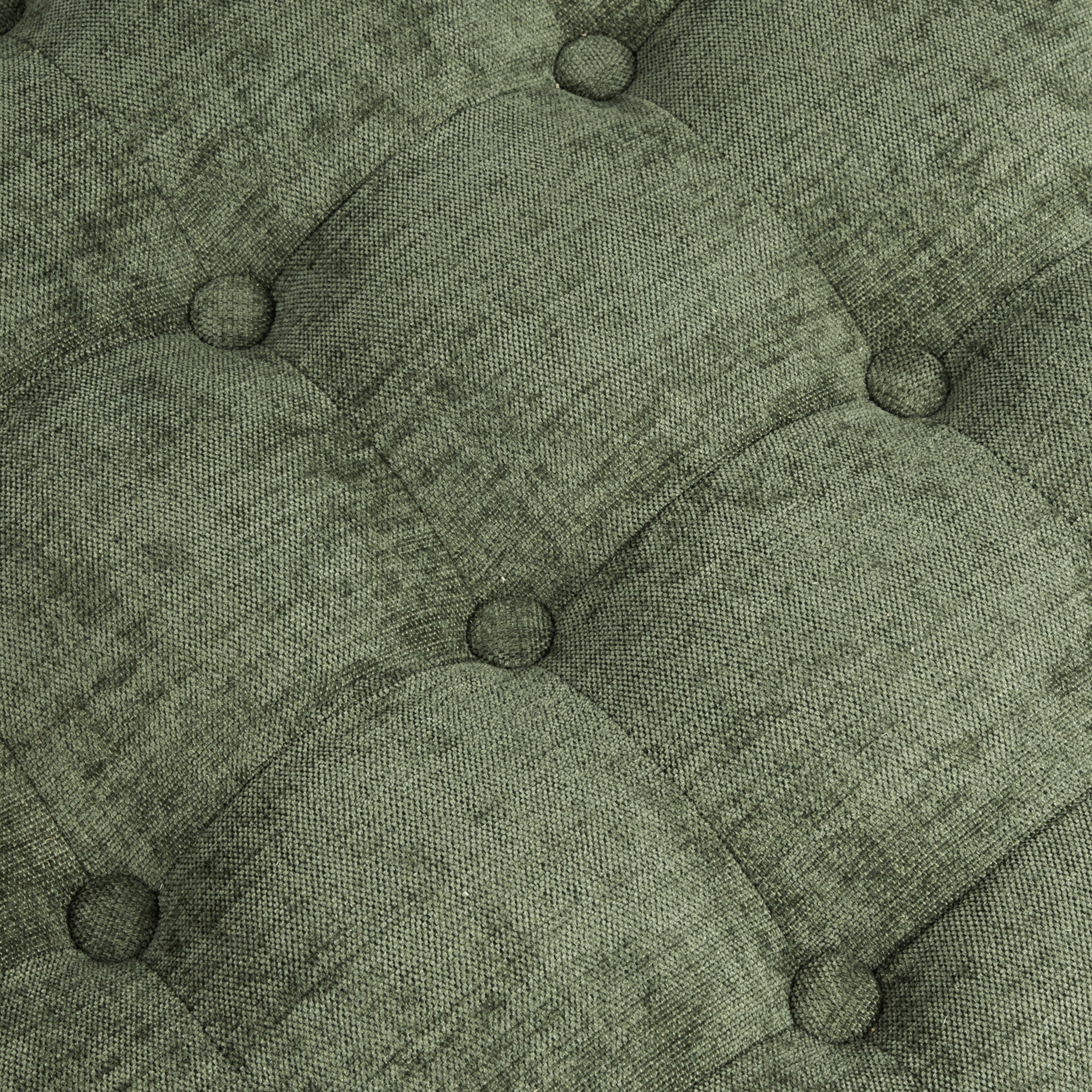 Round Storage Ottoman，Green