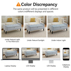 47" Velvet Storage Bench，Blue Grey