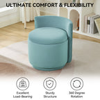 Velvet Swivel Accent Chair with Storage, 360° Vanity Makeup Chair with Wave Back, No Assembly Comfy Single Sofa Chair, Small Accent Stool for Bedroom, Dressing, Living Room
