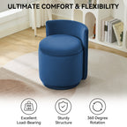 Vanity Chair with Storage，Velvet, Blue