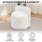 Velvet Swivel Accent Chair with Storage, 360° Vanity Makeup Chair with Wave Back, No Assembly Comfy Single Sofa Chair, Small Accent Stool for Bedroom, Dressing, Living Room