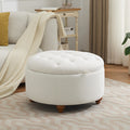 Round Storage Ottoman, 30 inch
