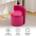Velvet Swivel Accent Chair with Storage, 360° Vanity Makeup Chair with Wave Back, No Assembly Comfy Single Sofa Chair, Small Accent Stool for Bedroom, Dressing, Living Room