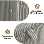 44'' Corduroy Storage Ottoman Bench, Gray