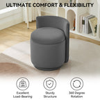Vanity Chair with Storage，Velvet, Gray