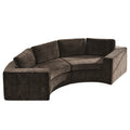 Curved Compression Sectional Couch，4 Seater，Brown