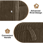 44'' Corduroy Storage Ottoman Bench, Brown