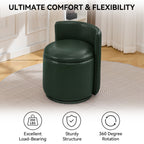 Velvet Swivel Accent Chair with Storage, 360° Vanity Makeup Chair with Wave Back, No Assembly Comfy Single Sofa Chair, Small Accent Stool for Bedroom, Dressing, Living Room