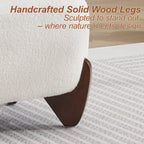 28.7" Sherpa Boucle Ottoman，Beige