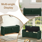 44'' Corduroy Storage Ottoman Bench, Green